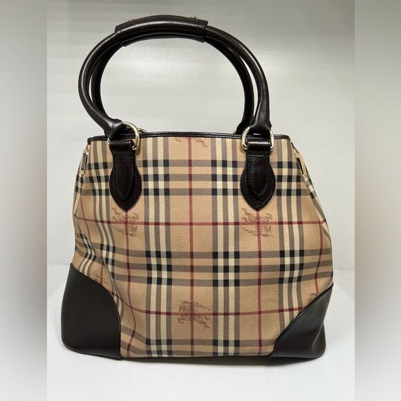 Burberry Haymarket Check Top Handle Bag - Picture 2 of 16